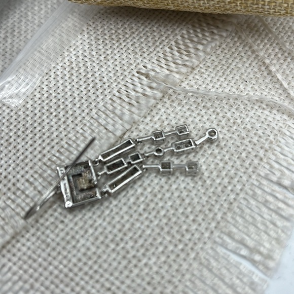 Vintage Diamonique Sterling Silver Dangle Earrings - Picture 15 of 16